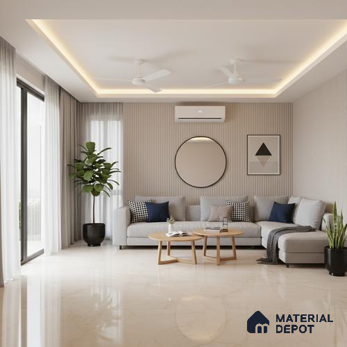 Marble Floor Large Format Tile TL 10073 Bottochino Limo 6 ft x 4 ft Glossy Finish Vitrified Colorbody Tile - 15 mm | Suitable for Living Room, Bedroom & Bathroom | Adhesive and Spacers Must be Used During Installation