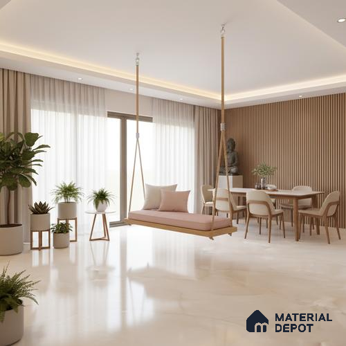 Marble Floor Large Format Tile TL 10075 Omega Onyx 6 ft x 4 ft Glossy Finish Vitrified Colorbody Tile - 15 mm | Suitable for Living Room, Bedroom & Bathroom | Adhesive and Spacers Must be Used During Installation