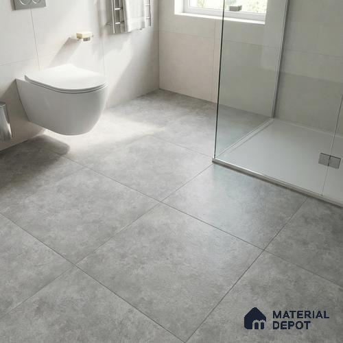 Stone Floor Tile TL 10091 Modulo Gris | 16 x 16 inch - 12 mm thick | Vitrified Anti Skid Matte Finish Heavy Duty Parking Tile | Ideal For Outdoor, High Traffic Areas, Terrace | Pattern Alignment May Vary | 2-3 mm Spacer is Mandatory