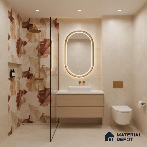 Floral Wall Tile TL 10114 Rocker Evolution Crema 4 ft x 2 ft Matte Finish GVT Vitrified Tile - 9 mm