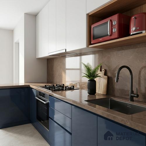 Stone Floor & Wall Tile TL 10117 Lumina Brown 4 ft x 2 ft Glossy Finish Vitrified Tile - 9 mm | 4 Random Design | Suitable For Living Room, Bedroom, Dining Area