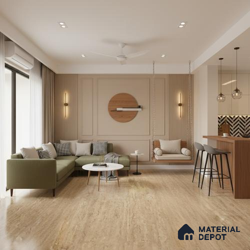 TL 10129 Travertino Beige Granula 1800 x 1200 mm Matte Finish Tile - 9 mm | Adhesive and Spacers Must be Used During Installation