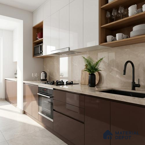 Floor & Wall Tile TL 10158 B Endless Fen Taupe 4 ft x 2 ft PGVT Vitrified Glossy Finish - 9 mm Suitable For Living Room, Bedroom, Bathroom, Kitchen