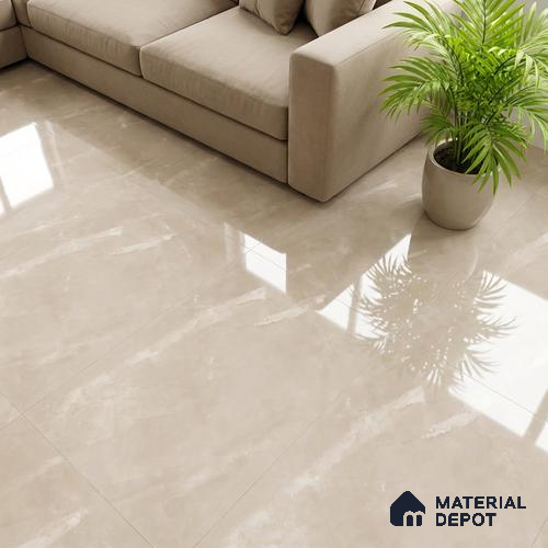 Floor & Wall Tile TL 10158 B Endless Fen Taupe 4 ft x 2 ft PGVT Vitrified Glossy Finish - 9 mm  Suitable For Living Room, Bedroom, Bathroom, Kitchen