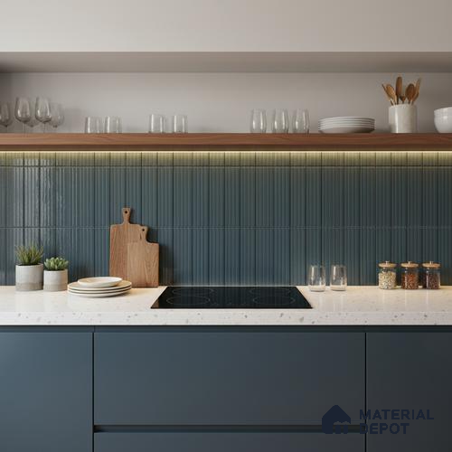 TL 10162 B Quimper Aqua HL 24 x 12 inch Glossy Finish  Ceramic Tile - 9 mm | Please Expect a Slight Variation of Pattern