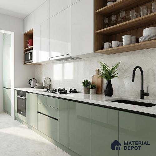 Marble Wall & Floor Tile TL 10163 Lumina Ivory 4 ft x 2 ft Glossy Finish Vitrified Tile - 9 mm | 4 Random Design | Suitable For Living Room, Bedroom, Dining Area