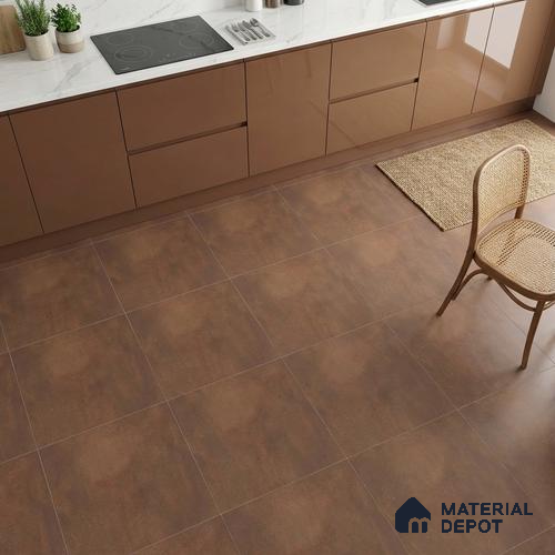 Brown Stone Tile TL 10174 2 ft x 2 ft Vitrified Carving Matte Finish - 9 mm