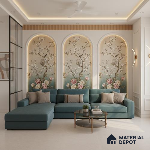 Marble Floor & Wall Large Format Tile TL 10189 B Silica Cedar 6 ft x 4 ft Satin Finish Vitrified Tile - 9 mm | Suitable for Living Room, Bedroom & Bathroom | Adhesive and Spacers Must be Used During Installation