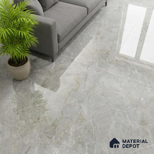 Endless Marble Floor & Wall Tile TL 10200 B Magic Gray 4 ft x 2 ft Glossy Finish Vitrified Tile - 9 mm | 4 Random Design | Suitable For Living Room, Bedroom, Bathroom