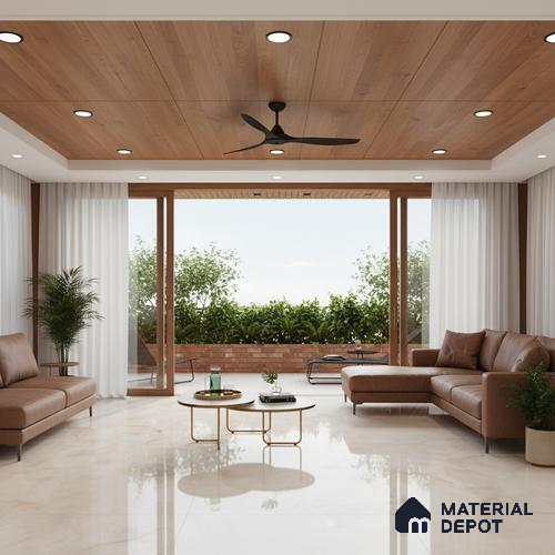 Marble Floor & Wall Large Format Tile TL 10212 Classo Onyx Beige 6 ft x 4 ft Glossy Finish Vitrified Tile - 9 mm | Suitable for Living Room, Bedroom & Bathroom | Adhesive and Spacers Must be Used During Installation