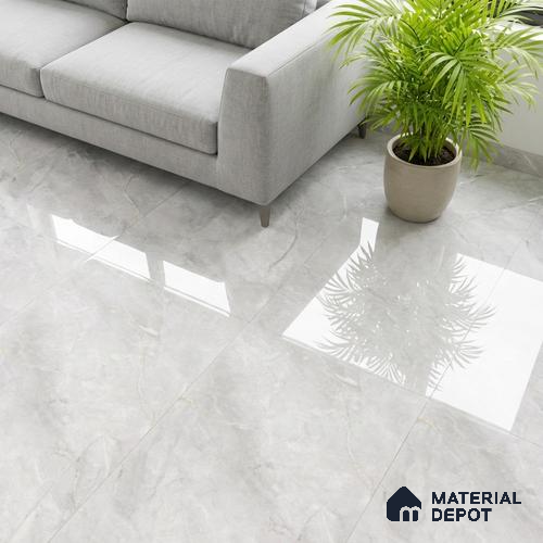 Marble Floor & Wall Tile TL 10282 Espresso Bianco 4 ft x 2 ft Glossy Finish Vitrified Tile - 9 mm | 4 Random Design | Suitable For Living Room, Bedroom, Dining Area