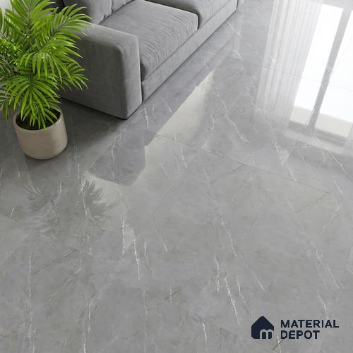 Marble Wall & Floor Tile TL 10291 Rolex Grey 4 ft x 2 ft PGVT Vitrified Glossy Finish - 9 mm  Suitable For Living Room, Bedroom, Kitchen