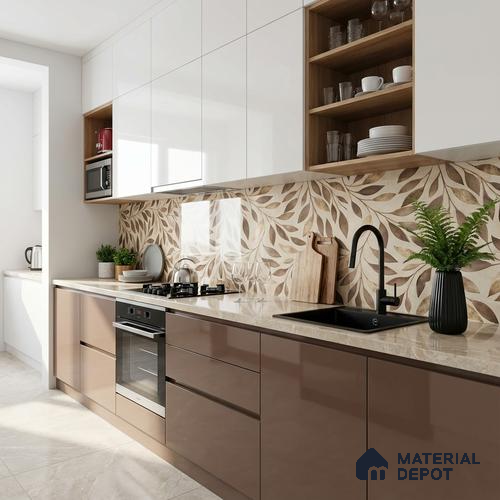 Highlighter Wall Tile TL 10304 Misty Brown Decor 4 ft x 2 ft Glossy Finish Vitrified Tile - 9 mm | Suitable For Living Room, Bedroom, Dining Area