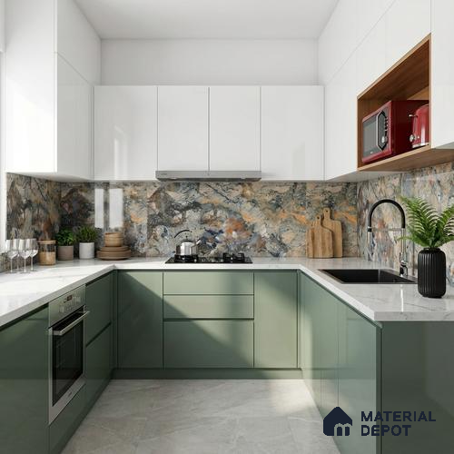 Multi Colour Marble Floor & Wall Tile TL 10306  Notturno Coal 4 ft x 2 ft Vitrified Glossy Finish - 9 mm