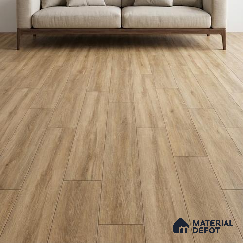 Wood Look Floor Tile TL 10351 Mountain Honey 4 ft x 7.87 inch Matte Finish Vitrified Tile - 9 mm | Suitable For living Room, Bedroom, Bathroom | 2-3 mm Spacer is Mandatory