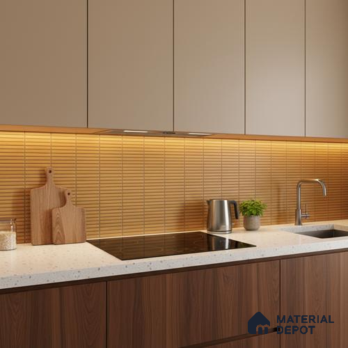 Subway Look Floor Tile TL 10373 B Mendila Orange 24 x 12 inch Matte Finish Ceramic Tile - 9 mm | Suitable for Kitchen, Bathroom & Dining Area | Please Expect a Slight Variation of Pattern