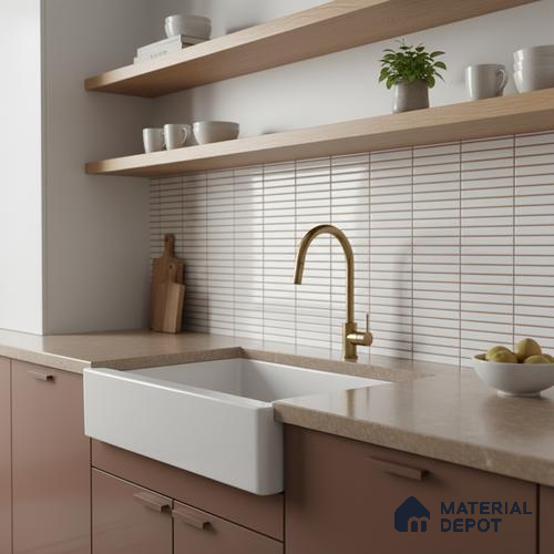 Subway Look Floor Tile TL 10373 C Mendila Silver 24 x 12 inch Matte Finish Ceramic Tile - 9 mm | Suitable For Bathroom, Kitchen & Dining Area | Please Expect a Slight Variation of Pattern