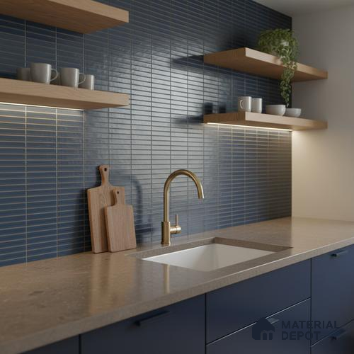 Subway Look Floor Tile TL 10373 D Mendila Lagoon 24 x 12 inch Matte Finish Ceramic Tile - 9 mm | Suitable for Kitchen, Bathroom & Dining Area | Please Expect a Slight Variation of Pattern