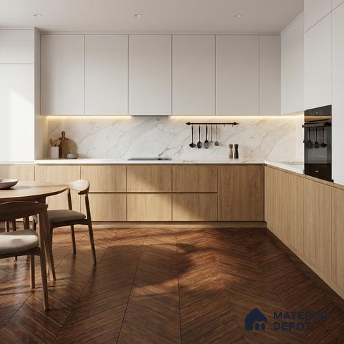 Wood Look Floor Tile TL 10381 Brown Walnut 35.43 inch x 6 inch Matte Finish Vitrified Tile - 9 mm | Suitable For living Room, Bedroom, Bathroom | 2-3 mm Spacer is Mandatory