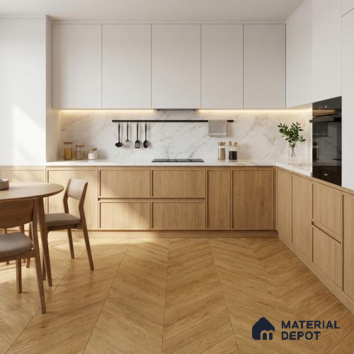 Wood Look Floor Tile TL 10385 Fawn Oak 35.43 inch x 6 inch Matte Finish Ceramic Tile - 9 mm | Suitable For living Room, Bedroom, Bathroom | 2-3 mm Spacer is Mandatory