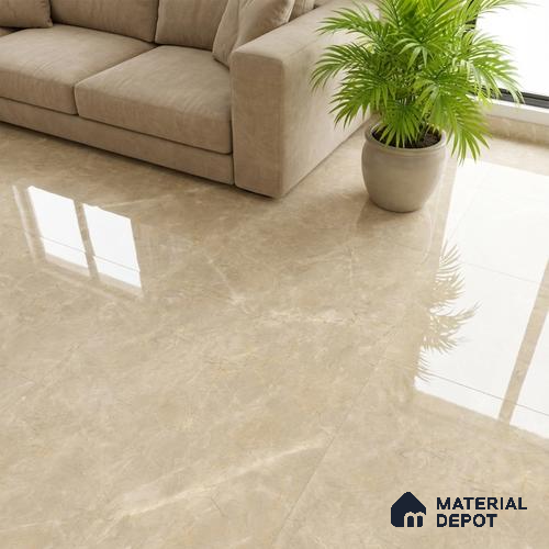 Marble Look Floor Tile TL 10424 Dior Thunder Endless 4 ft x 2 ft Glossy Finish Vitrified Tile - 9 mm | Suitable For living Room, Bedroom, Bathroom