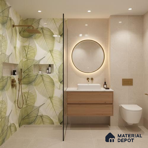 Floral Wall Tile TL 10437 Glossy Finish 4 ft x 2 ft Vitrified Tile- 9 mm