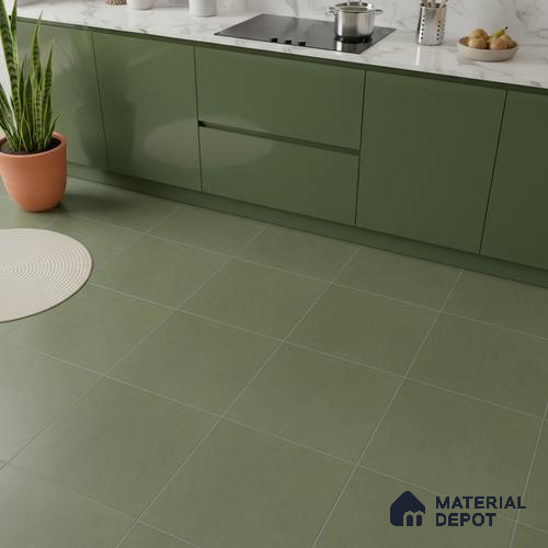 Plain Look Wall Tile TL 10439 Vibrant Forest Green 2 ft x 2 ft Matte Finish Vitrified Tile - 9 mm | Suitable For living Room, Bedroom, Bathroom
