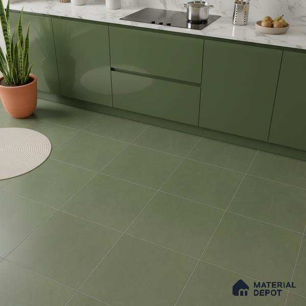 Plain Look Wall Tile TL 10439 Vibrant Forest Green 2 ft x 2 ft Matte Finish Vitrified Tile - 9 mm | Suitable For living Room, Bedroom, Bathroom