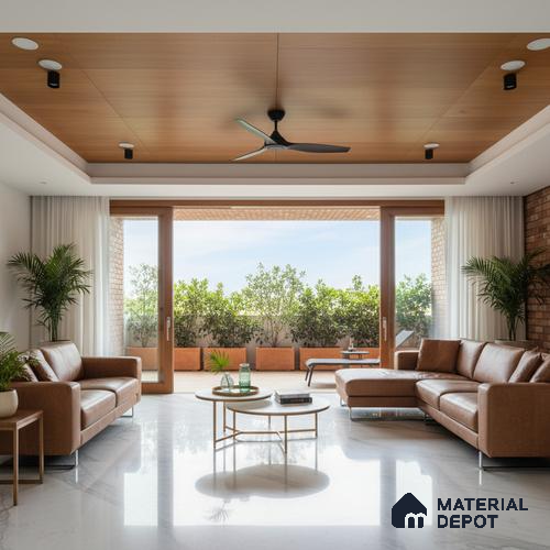 Marble Floor Tile TL 10444 Classic Carara Edl 6 ft x 4 ft Carving High Gloss Finish Vitrified Large Format Tile - 15 mm | Suitable for Living Room, Bedroom, Bathroom | Adhesive and Spacers Must be Used During Installation