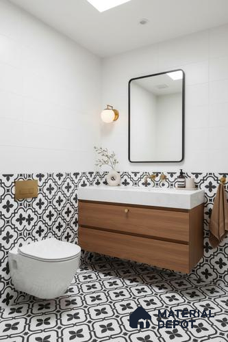 Moroccan Wall & Floor Tile TL 10465 Romano 1 ft x 1 ft Vitrified Matte Finish - 9.5 mm | Suitable For Living Room, Bedroom, Kitchen | 2 mm Spacer is Mandatory | Please Expect a Slight Variation of Pattern