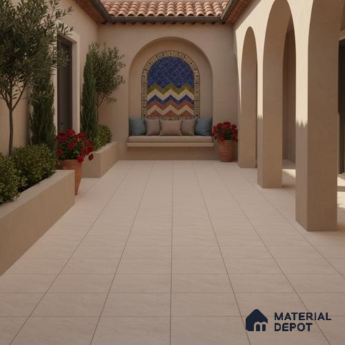 Stone Floor Tile TL 10492 16 inch x 16 inch Vitrified Matte Finish -12 mm | Suitable for Parking, Balcony & Terrace | Pattern Alignment May Vary | 2-3 mm Spacer is Mandatory