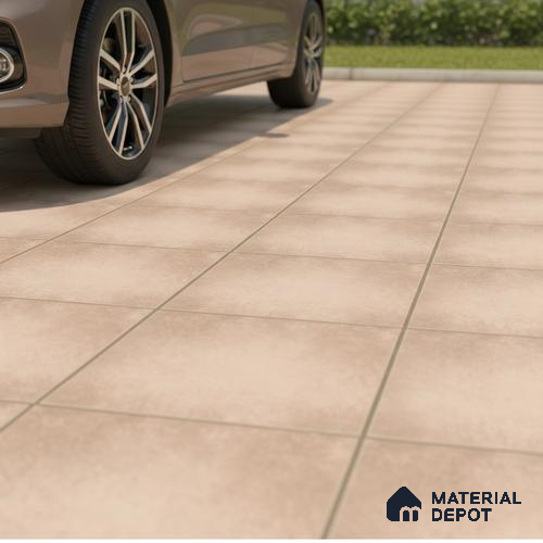 Stone Floor Tile TL 10496 16 inch x 16 inch Vitrified Matte Finish -12 mm | Suitable for Parking, Balcony & Terrace | Pattern Alignment May Vary | 2-3 mm Spacer is Mandatory