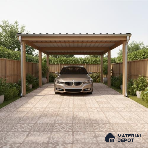 Patterned Floor Tile   TL 10497  16 inch x 16 inch Vitrified Matte Finish -12 mm | Suitable for Parking, Balcony & Terrace | Pattern Alignment May Vary | 2-3 mm Spacer is Mandatory