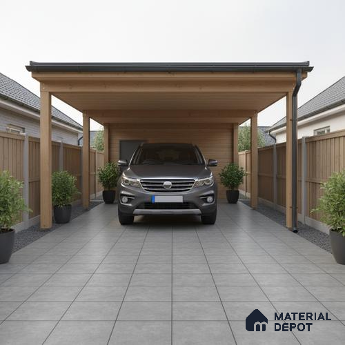 Stone Floor Tile TL 10500 16 inch x 16 inch Vitrified Matte Finish -12 mm | Suitable for Parking, Balcony & Terrace | Pattern Alignment May Vary | 2-3 mm Spacer is Mandatory