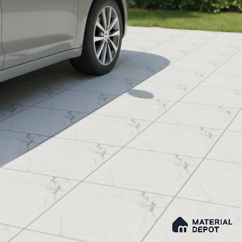 Marble Floor Tile TL 10504  16 inch x 16 inch Vitrified Matte Finish -12 mm | Suitable for Parking, Balcony & Terrace | Pattern Alignment May Vary | 2-3 mm Spacer is Mandatory