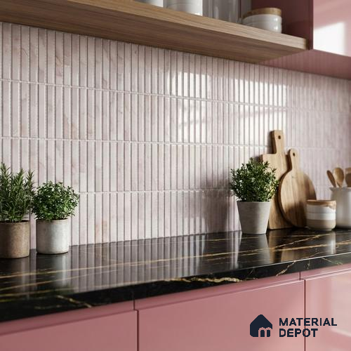 Faux Subway Kitkat Look Wall Tile TL 10532 B Ulrich Onyx HL 1 2 ft x 1 ft Glossy Finish Ceramic Tile - 9 mm | Suitable For Kitchen, Bathroom & Dining Area | Please Expect a Slight Variation of Pattern