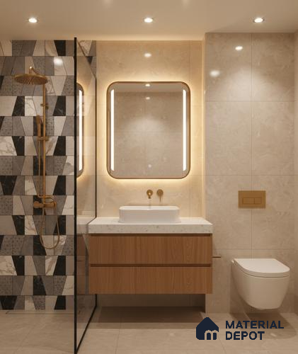 Highlighter Look Wall Tile TL 10567 | Glossy Finish 4 ft x 2 ft Vitrified Tile - 9 mm | Suitable For Kitchen, Bathroom, Bedroom & Office