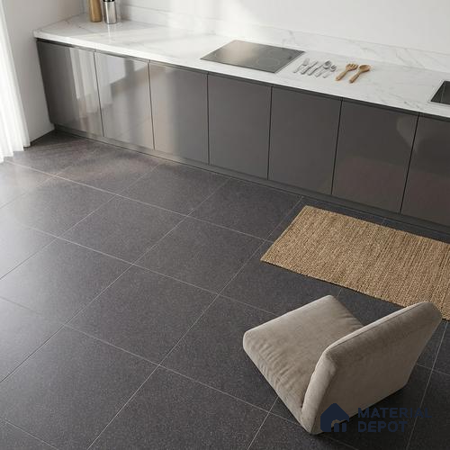 Cement Floor & Wall Tile TL 10571 Finestone Antracita 2 ft x 2 ft Vitrified Full Body Matte Finish Tile - 9 mm | Suitable for Living Room, Bathroom, Balcony