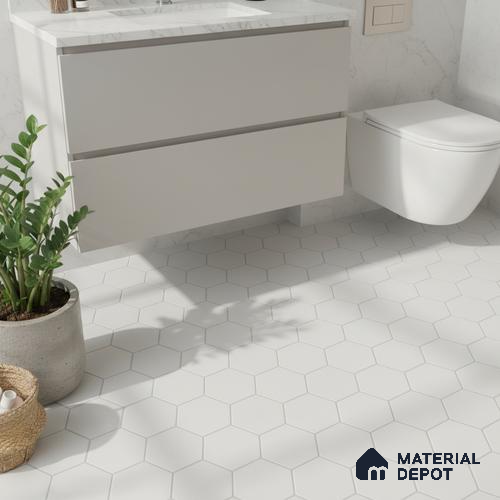 Hexagonal Wall & Floor Tile TL 10597 Medrid Brown 1 ft x 1 ft  Ceramic Matte Finish - 9 mm | Suitable For Balcony, Roof, Bathroom | Please Expect a Slight Variation of Pattern