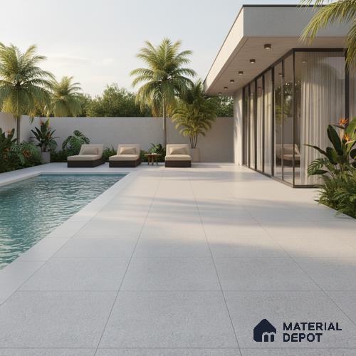 Plain Wall & Floor & Wall Tile TL 10725 Sandstone Grey 16 x 16 inch Matte Finish Ceramic Tile - 8.5 mm | Suitable For Bathroom, Terrace, Parking, Balcony | 2-3 mm Spacer is Mandatory