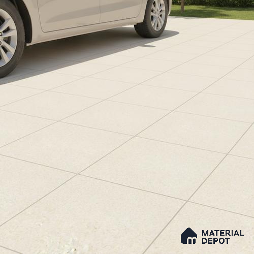 Plain Floor & Wall Tile TL 10727 Sandstone Cream 16 x 16 inch Matte Finish Ceramic Tile - 8.5 mm | Suitable For Bathroom, Terrace, Parking, Balcony | 2-3 mm Spacer is Mandatory