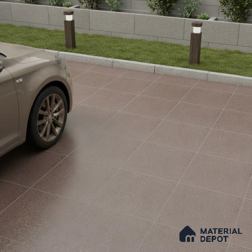 Plain Floor & Wall Tile TL 10728 Sandstone Brown 16 x 16 inch Matte Finish Ceramic Tile - 8.5 mm | Suitable For Bathroom, Terrace, Parking, Balcony | 2-3 mm Spacer is Mandatory