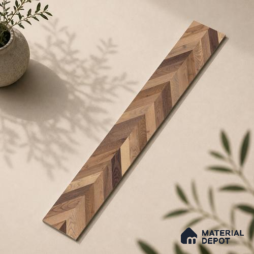 Wooden Look Floor Tile TL 10890 B Axilam Wood Brown 4 ft x 8 inc Matte Finish Vitrified Tile - 9 mm | 5 Random Design | Suitable For Living Room, Bedroom & Dining Area | 2-3 mm Spacer is Mandatory