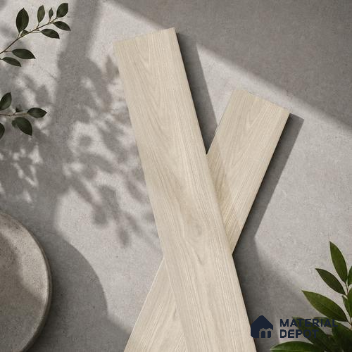 Wooden Look Floor Tile TL 10893 Canary Wood Silver 4 ft x 8 inc Matte Finish Vitrified Tile - 9 mm | 6 Random Design | Suitable For Living Room, Bedroom & Dining Area | 2-3 mm Spacer is Mandatory