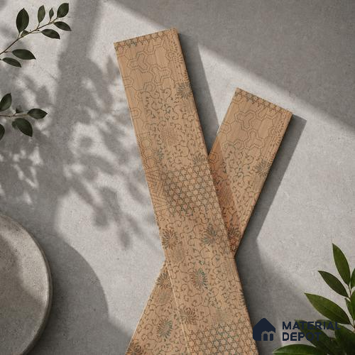 Wooden Look Floor Tile TL 10894 B Skewed Wood Natural Decor 4 ft x 8 inc Matte Finish Vitrified Tile - 9 mm | 4 Random Design | Suitable For Living Room, Bedroom & Dining Area | 2-3 mm Spacer is Mandatory