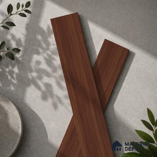 Wooden Look Floor Tile TL 10894 C Skewed Wood Wenge 4 ft x 8 inc Matte Finish Vitrified Tile - 9 mm | 4 Random Design | Suitable For Living Room, Bedroom & Dining Area | 2-3 mm Spacer is Mandatory