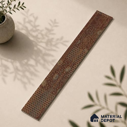 Wooden Look Floor Tile TL 10894 D Skewed Wood Wenge Decor 4 ft x 8 inc Matte Finish Vitrified Tile - 9 mm | 4 Random Design | Suitable For Living Room, Bedroom & Dining Area | 2-3 mm Spacer is Mandatory