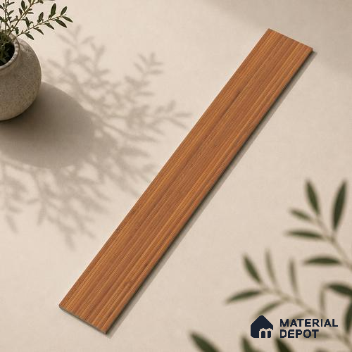 Wooden Look Floor Tile TL 10895 Striated Wood Brown 4 ft x 8 inc Matte Finish Vitrified Tile - 9 mm | 5 Random Design | Suitable For Living Room, Bedroom & Dining Area | 2-3 mm Spacer is Mandatory