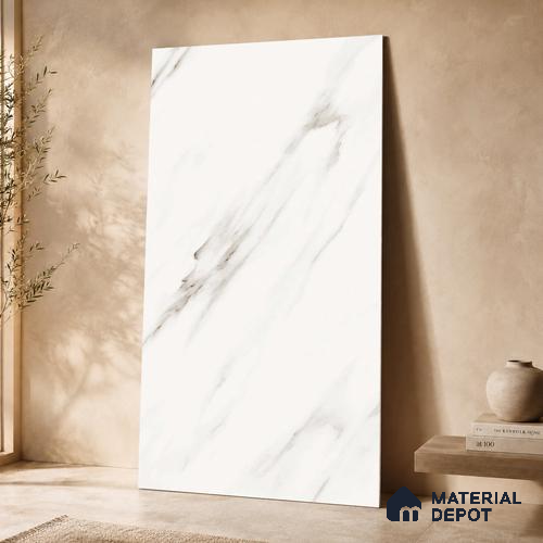 Marble Wall & Floor Tile TL 11023 Alpine Stria | 4 ft x 2 ft Glossy Finish Vitrified Tile - 9 mm | 4 Random Design | Suitable For Living Room, Bedroom, Bathroom