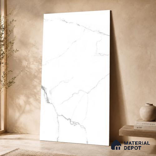 Marble Wall & Floor Tile TL 11029 Luna Cascade | 4 ft x 2 ft Glossy Finish Vitrified Tile - 9 mm | 10 Random Design | Suitable For Living Room, Bedroom, Bathroom
